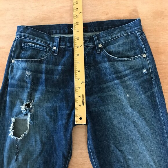 3x1 NYC Jeans Men 32x37 Blue Mid Rise Distressed Button Fly Medium Wash Stretch - Picture 7 of 12